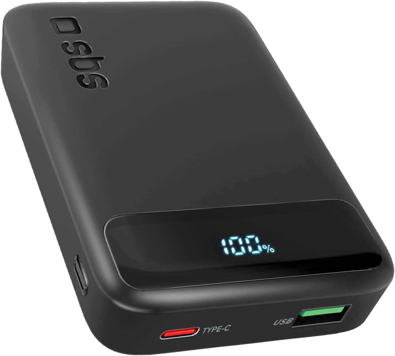Detalle de SBS Compact PowerBank 10000mAh 20W PD 3.0 PPS, AFC, Display LCD, USB-C e USB-A, nero