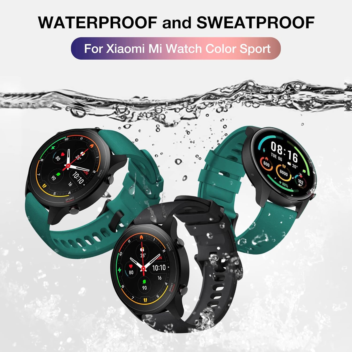 Thumbnail 3 de YHC Strap for Xiaomi Mi Watch (22mm) – 22mm Width Silicone Replacement Strap for Mi Watch Color Sport