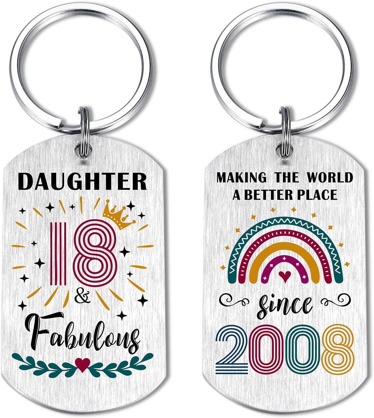 Detalle de EE&YU Daughter Birthday Keyring – 18th, 21st, 30th and 40th Birthday Gift Accessory