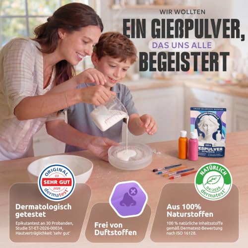 Detalle de MADAME CASTELLA Gießpulver Weiß 5KG – Ultraweißes Gips-Gießpulver zum Modellieren