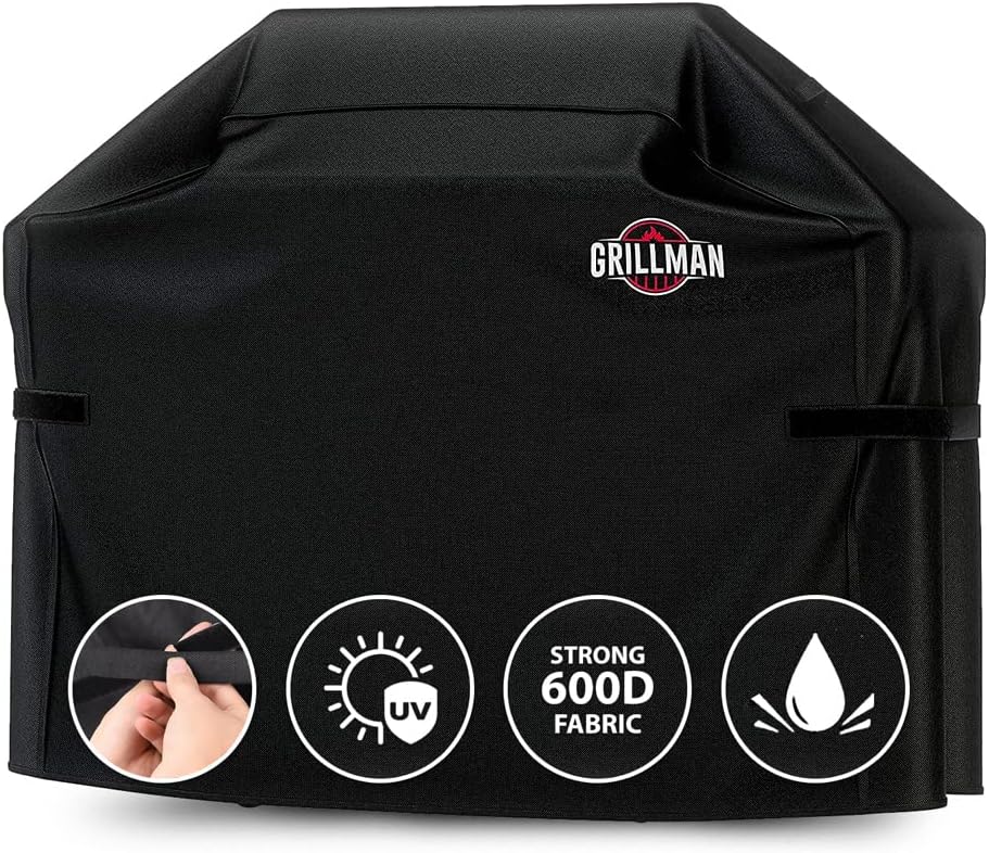 Detalle de Grillman Premium BBQ Grill Cover — 64 x 24 x 48 inches, Rip-Proof & Waterproof