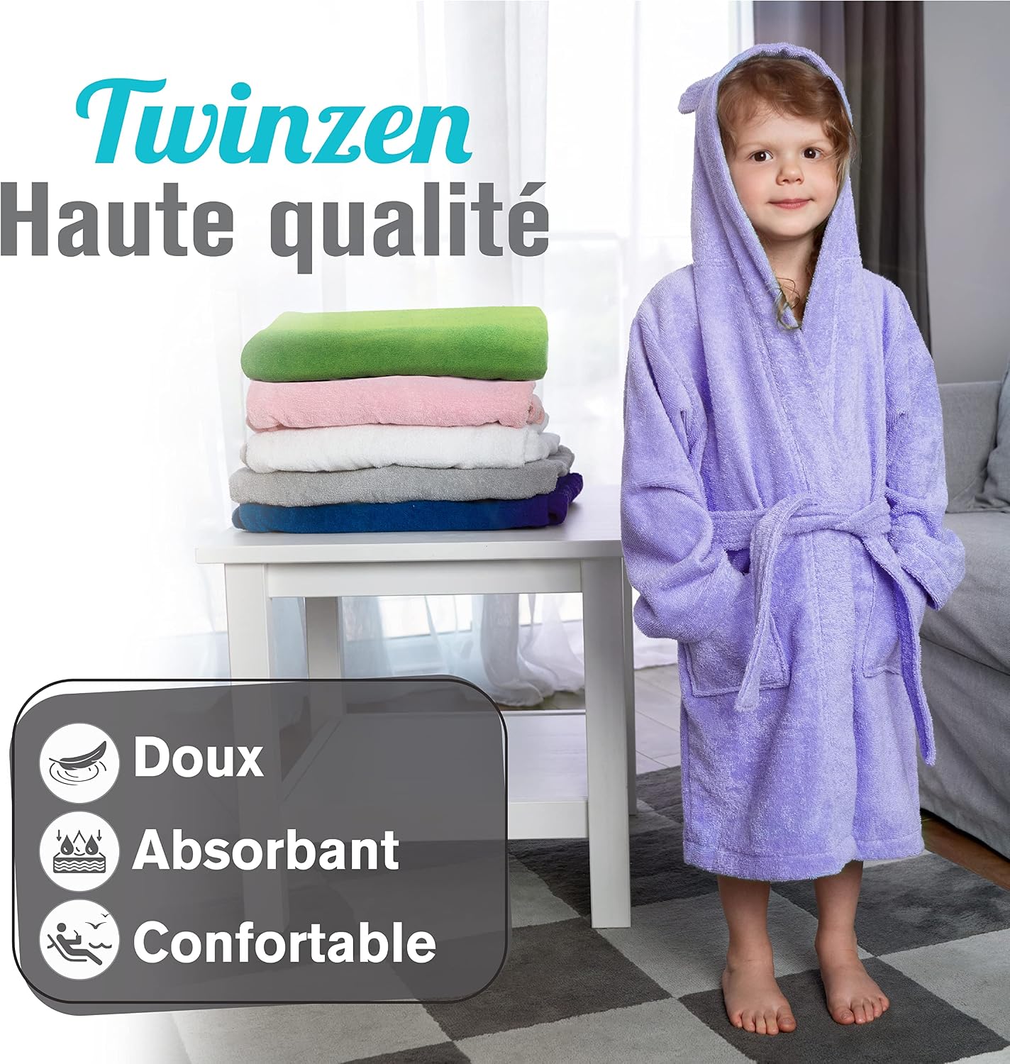 Thumbnail 1 de Twinzen Peignoir enfant coton 100% OEKO TEX