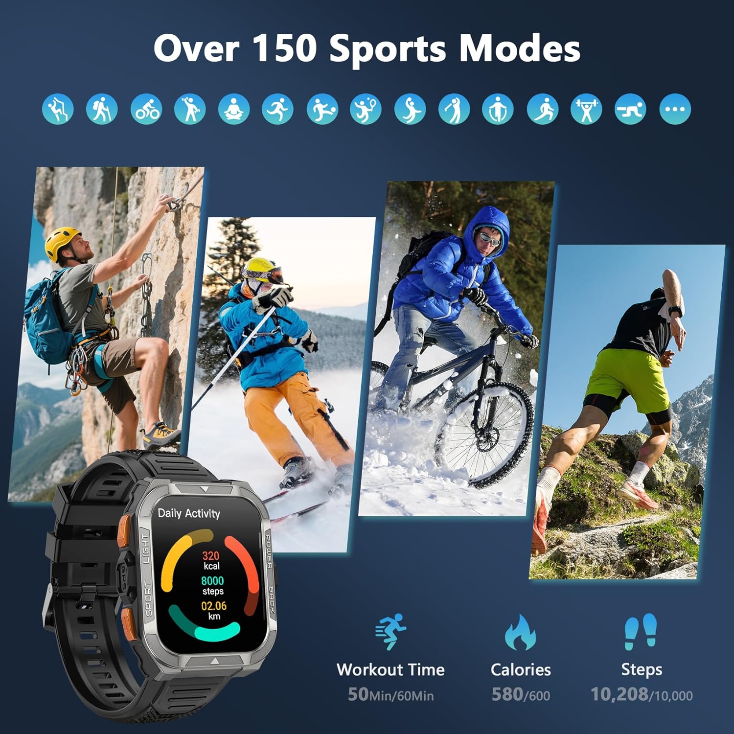 Thumbnail 6 de Blackview Military Smart Watch 100‑Day Battery