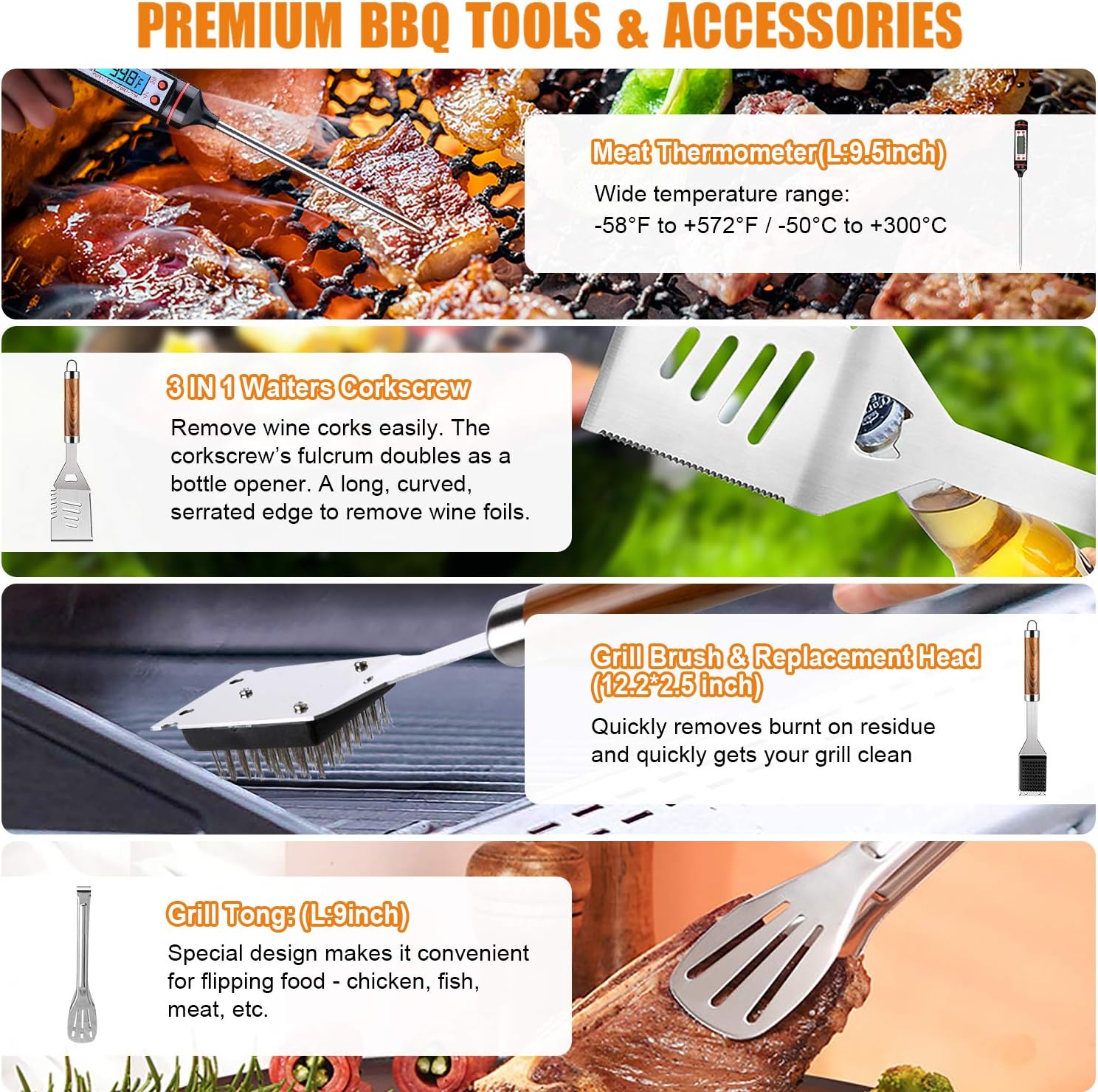 Detalle 2 de Cifaisi BBQ Tool Set 38-Piece