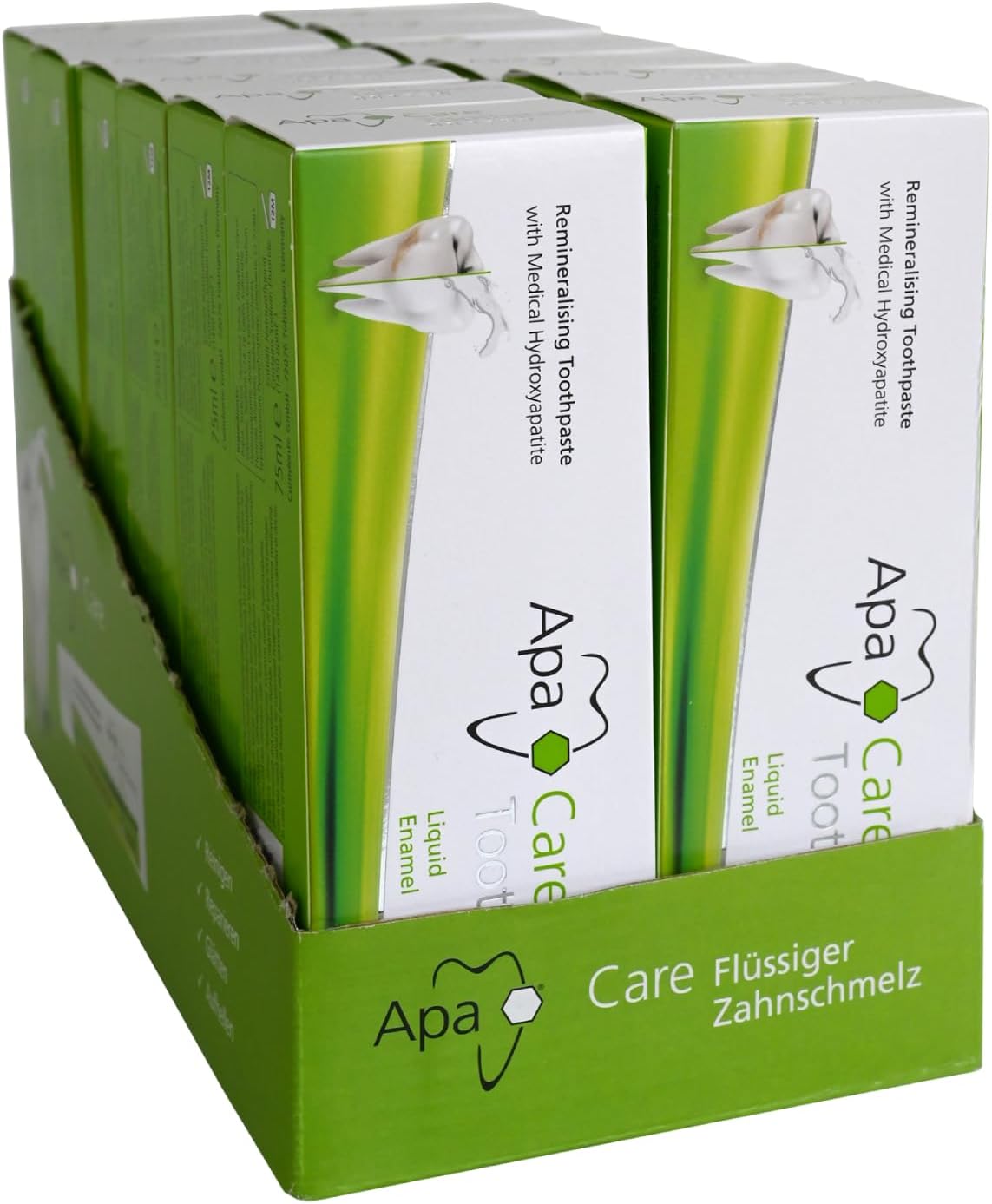 Thumbnail 3 de ApaCare Dentifricio rimineralizzante con smalto liquido – 12 x 75 ml, idrossiapatite medicinale e fluoro