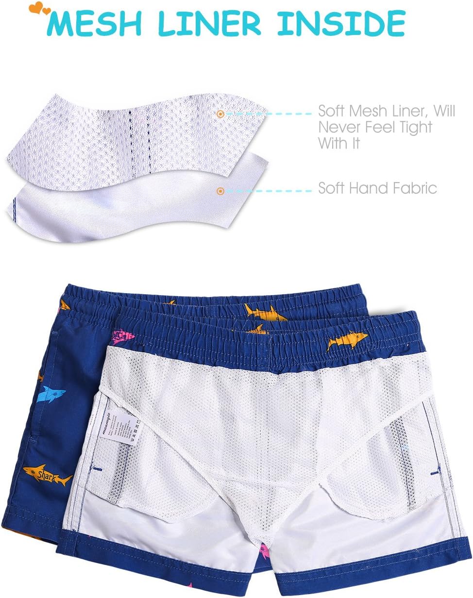Detalle de MaaMgic Little Boys' Beach Trunk Toddler Swim Shorts – Animal Patterned Lightweight Boardshorts