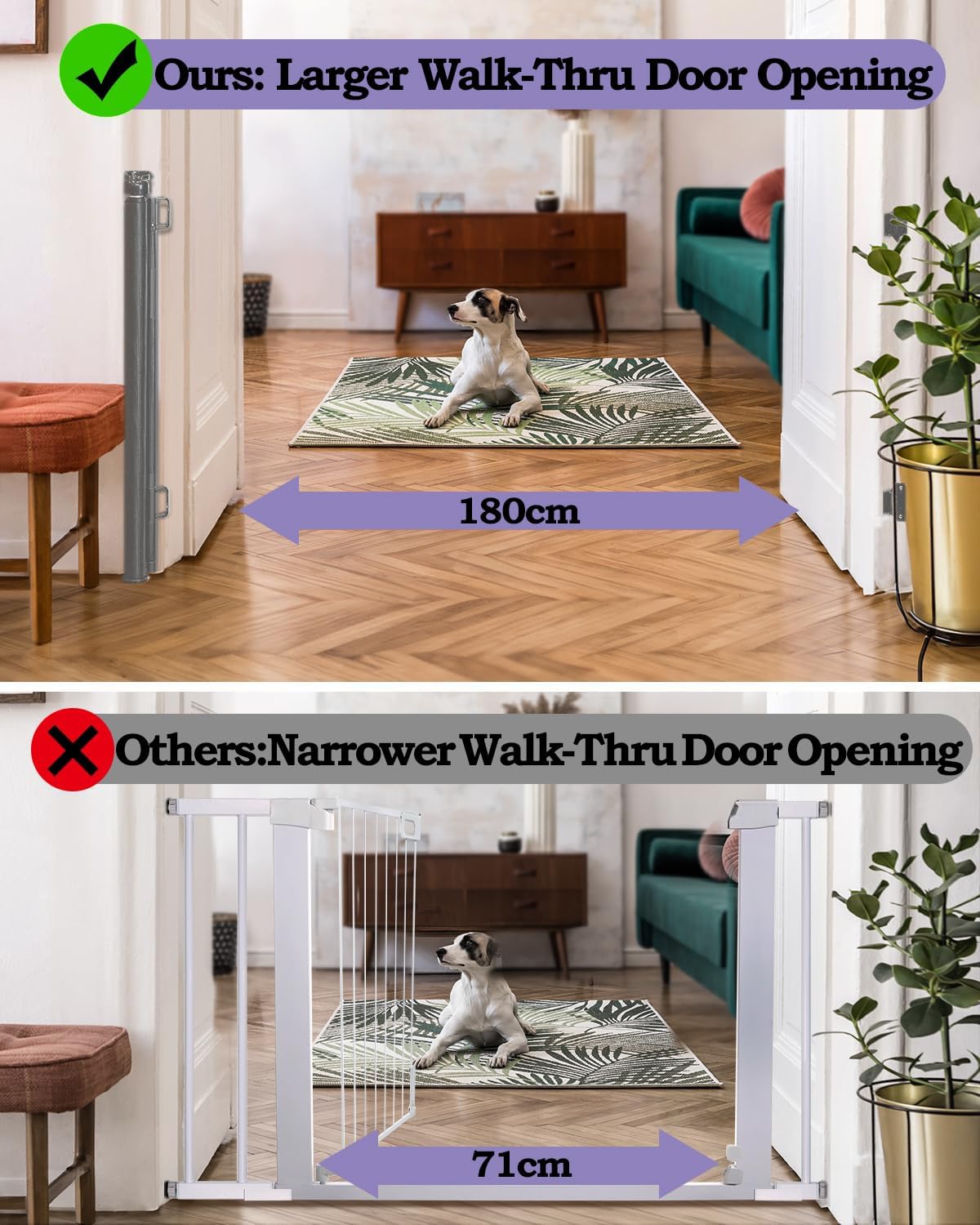 Thumbnail 3 de Lexixi ibao Retractable Mesh Baby & Dog Gate (86cm tall) – extends up to 180cm wide