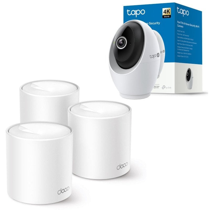 Detalle de Pack TP-Link Deco X10 + Tapo C260: Wi‑Fi 6 Mesh AI para toda la casa con vigilancia integrada