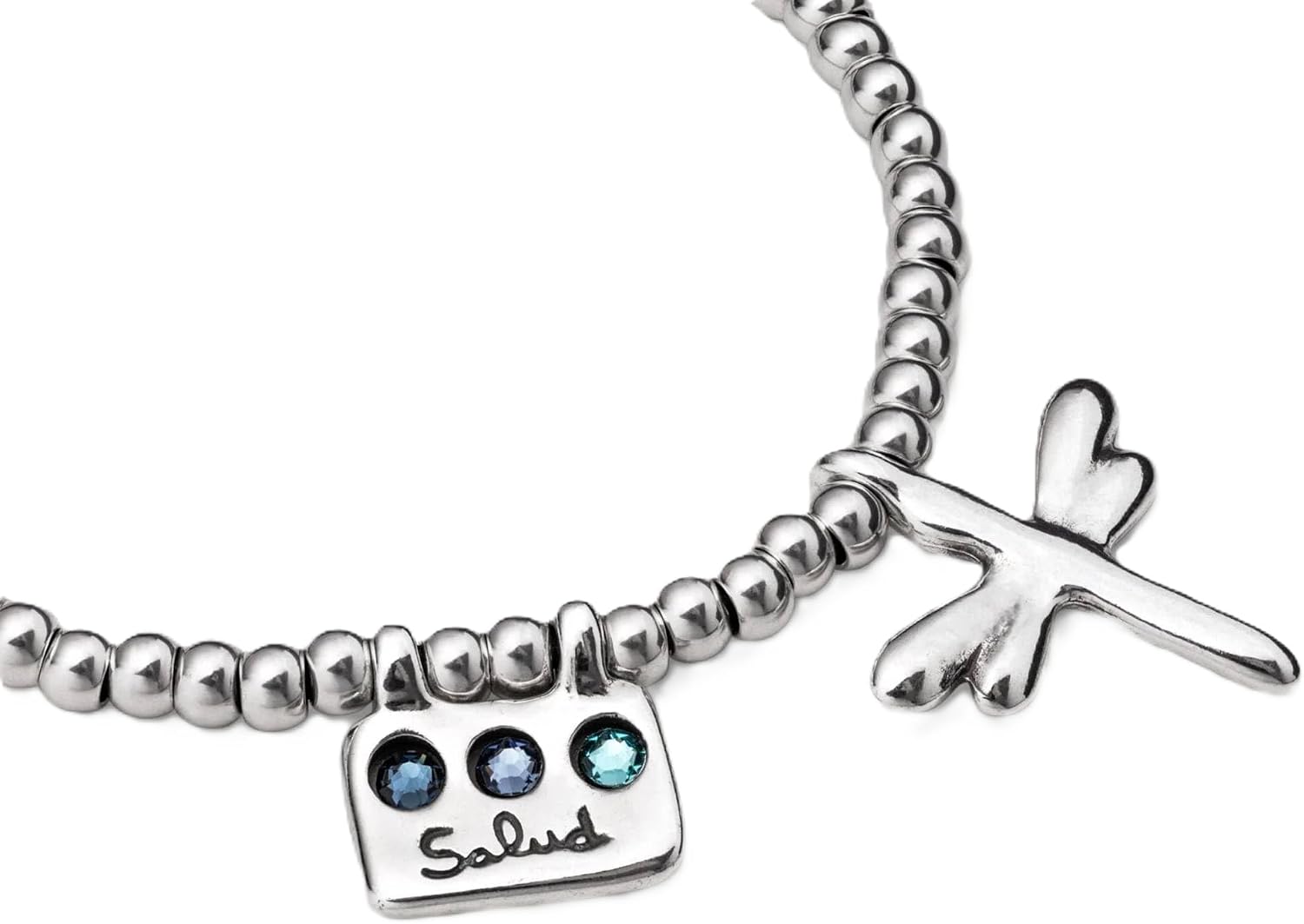 Detalle 2 de Uno de 50 Bracelet élastique plaqué argent – message Santé