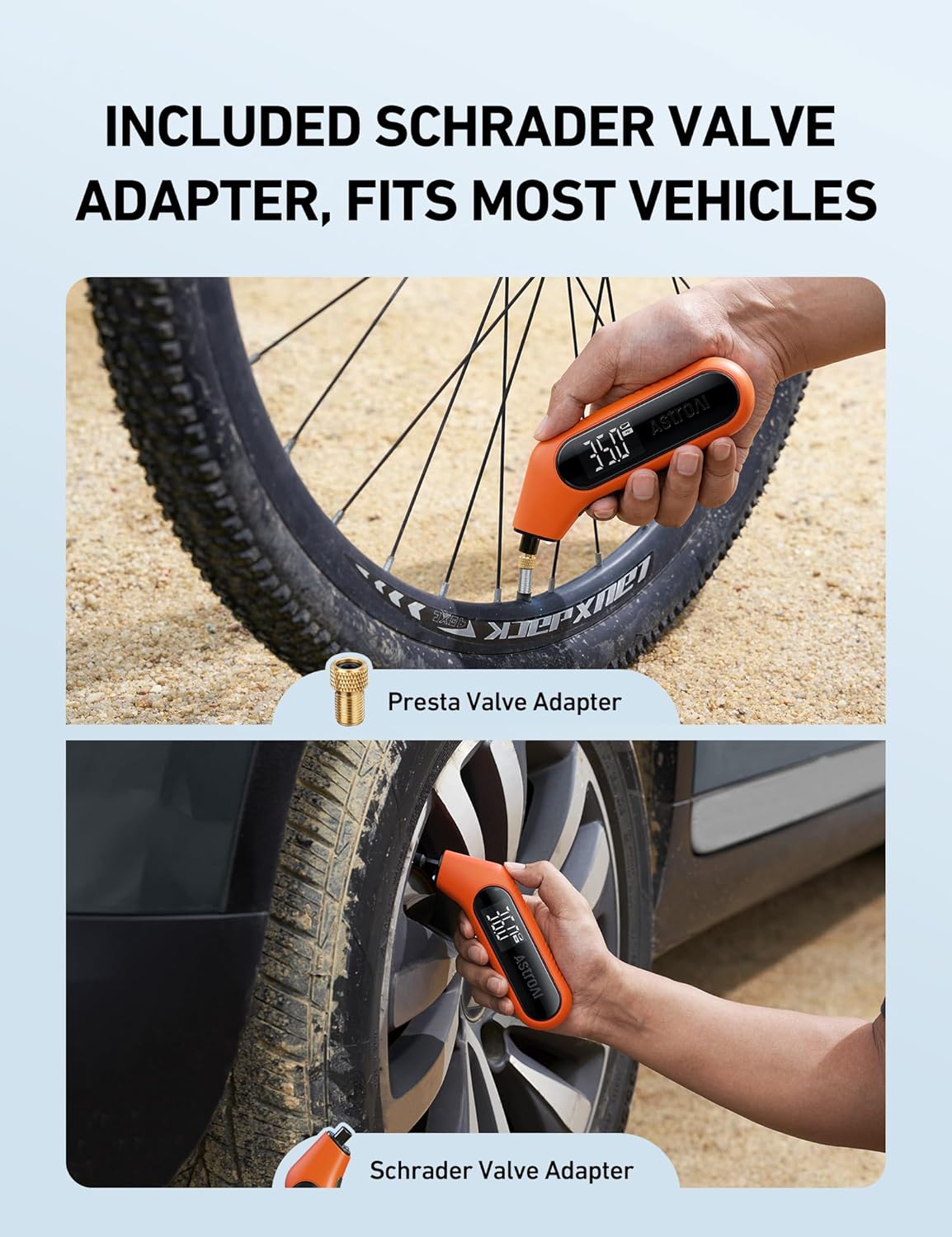 Detalle 2 de AstroAI Digital Tire Pressure Gauge 3-300 PSI 📏