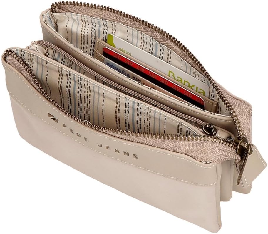 Thumbnail 4 de Pepe Jeans Morgan portamonete e portacarte con protezione RFID, similpelle beige, nera e verde