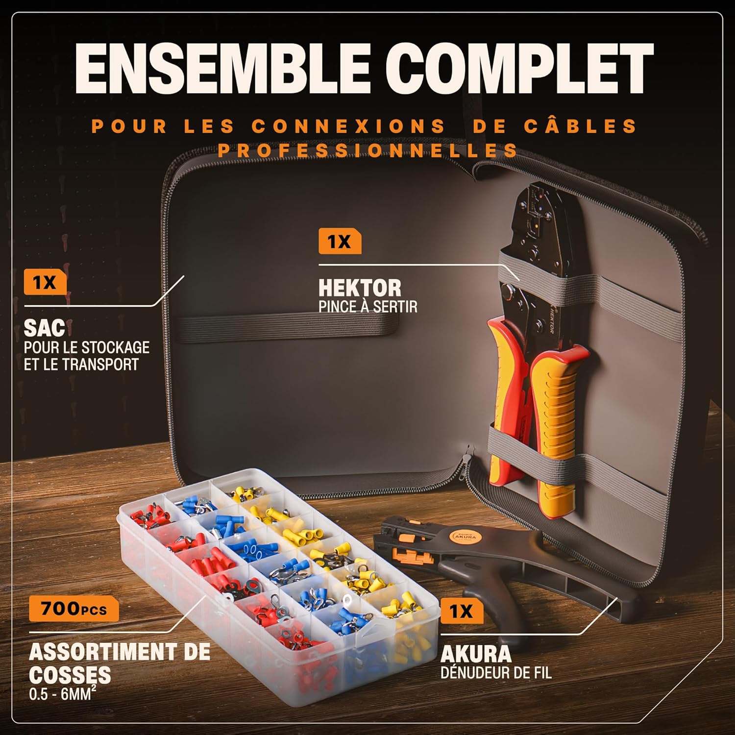 Detalle 2 de BAURIX Pince à sertir 700 cosses 0,50–6,00 mm²
