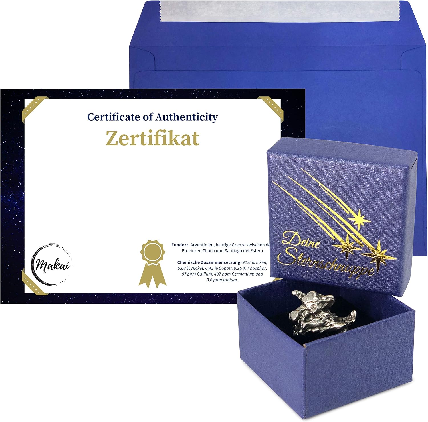 Thumbnail 5 de Makai echter Meteorit Sternschnuppe mit Echtheits-Zertifikat – Widmung & Herzbox