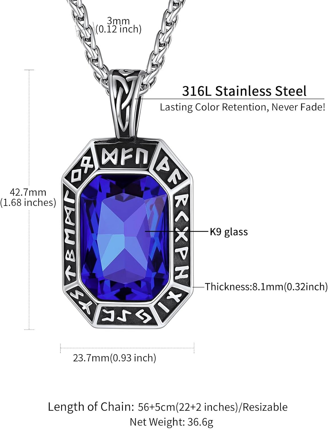 Detalle 2 de ChainsHouse Collier Rune Viking 55 cm