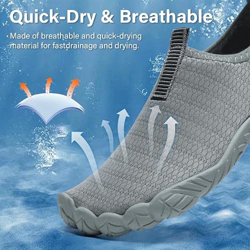 Detalle 2 de Ziitop Unisex Zapatos Descalzos Barefoot para Playa y Actividades Acuáticas – Gris 43EU