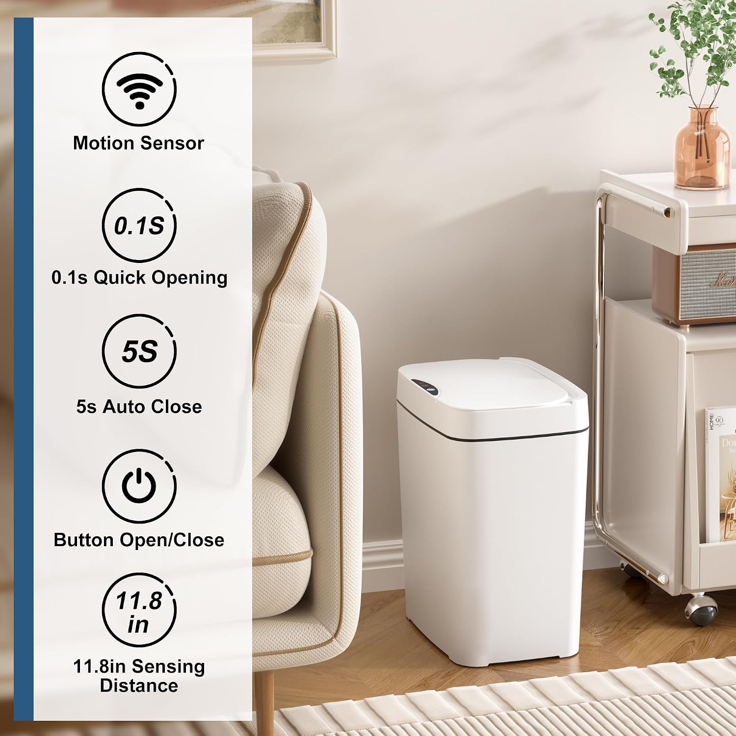 Detalle 2 de Vanpopubs Motion Sensor Trash Can 2.7 Gal