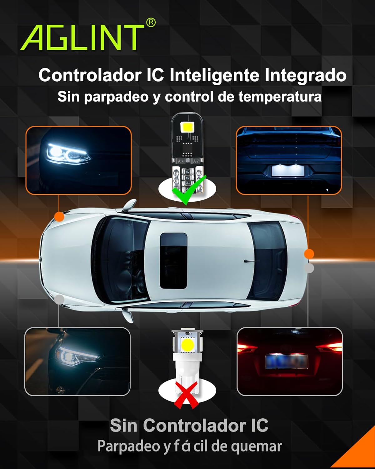 Detalle 2 de AGLINT T10 LED Bombilla Canbus sin errores 12V