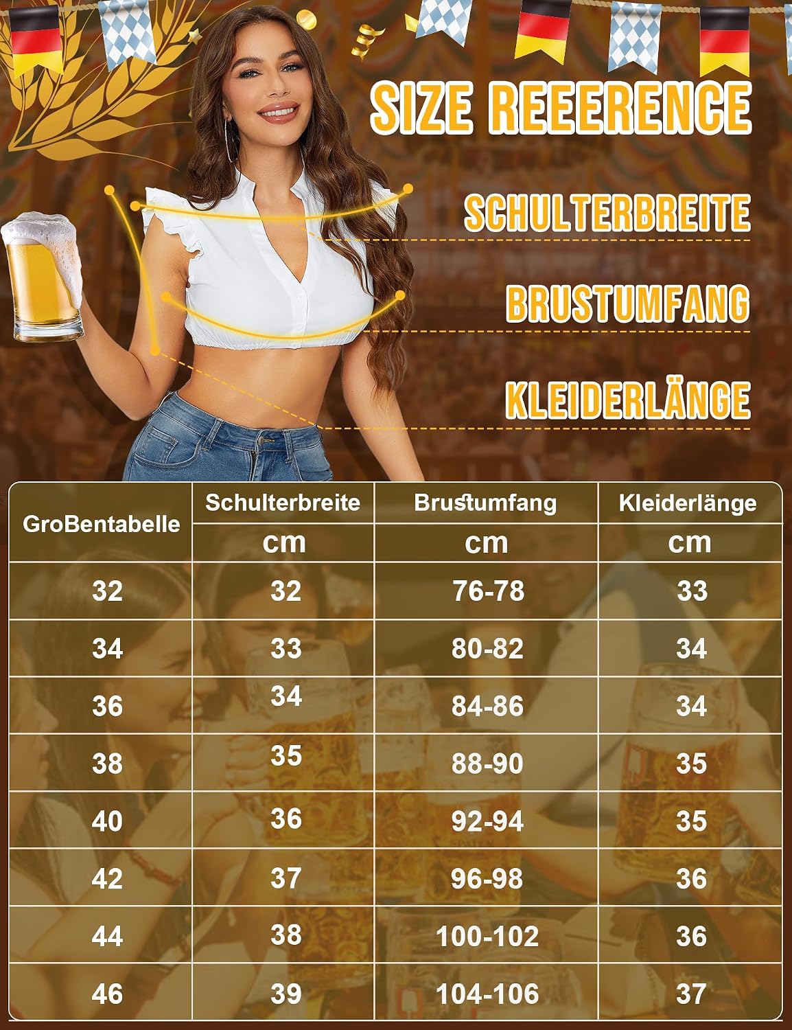 Thumbnail 4 de Funspread Dirndl Bluse Damen Weiß – Luftige Baumwoll-Bluse mit V-Ausschnitt für Trachtenoutfits