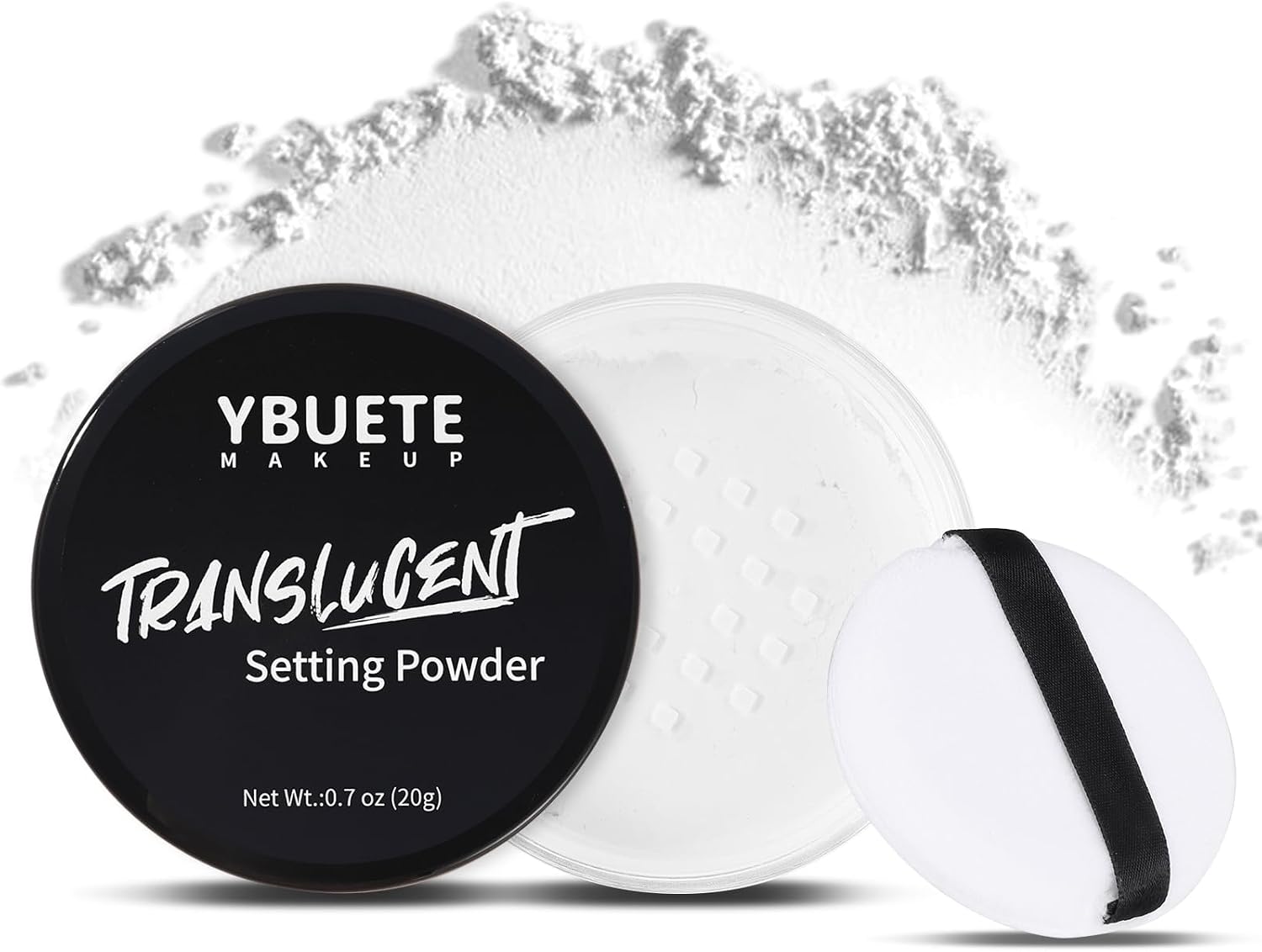 Detalle de YBUETE Translucent Loose Setting Powder, White Talc-Free Matte Finish for SFX Makeup