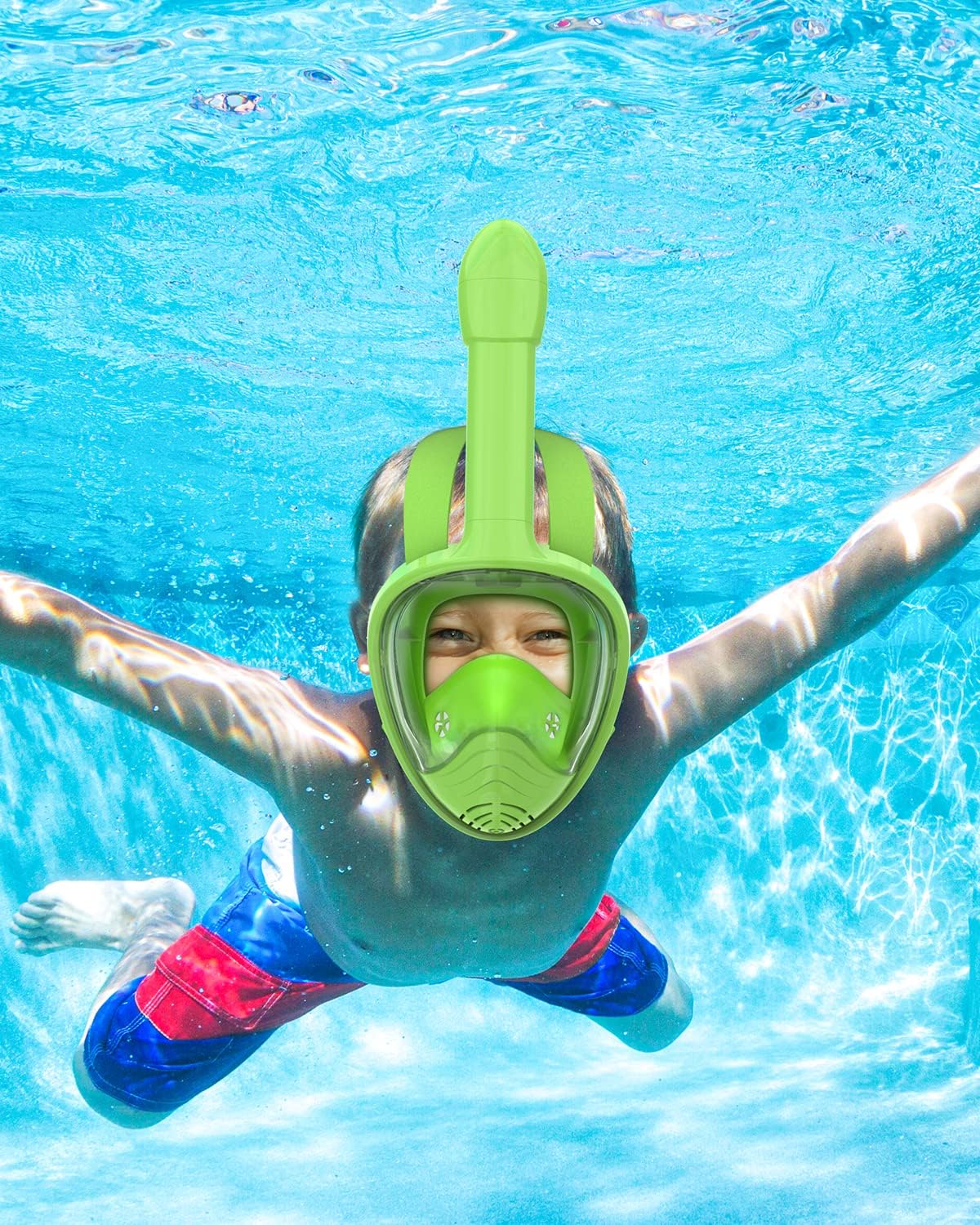 Detalle de QingSong Kids Full Face Snorkel Mask Set with Camera Mount