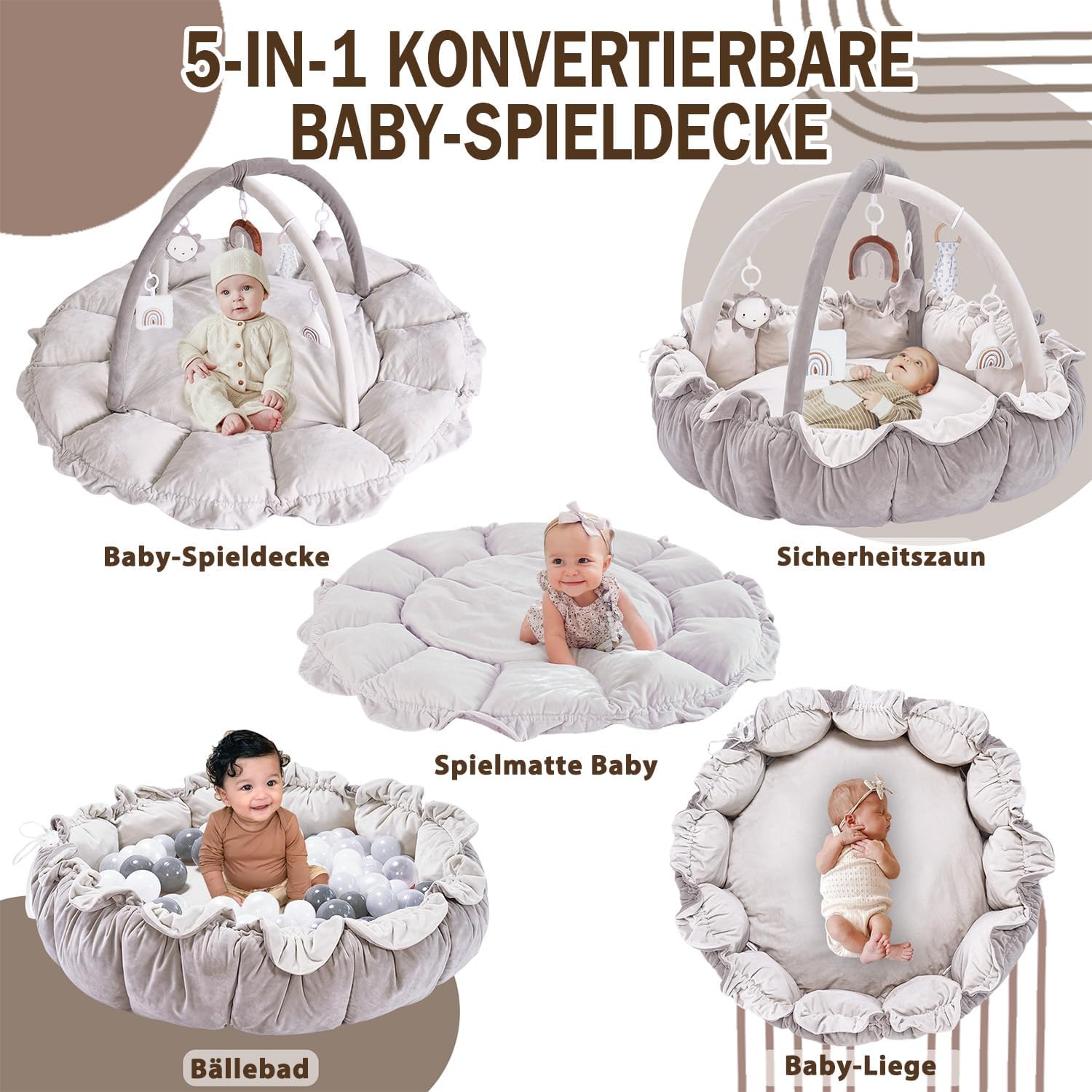 Thumbnail 1 de Mallify 5-in-1-Wandelbares Baby-Spielbogen