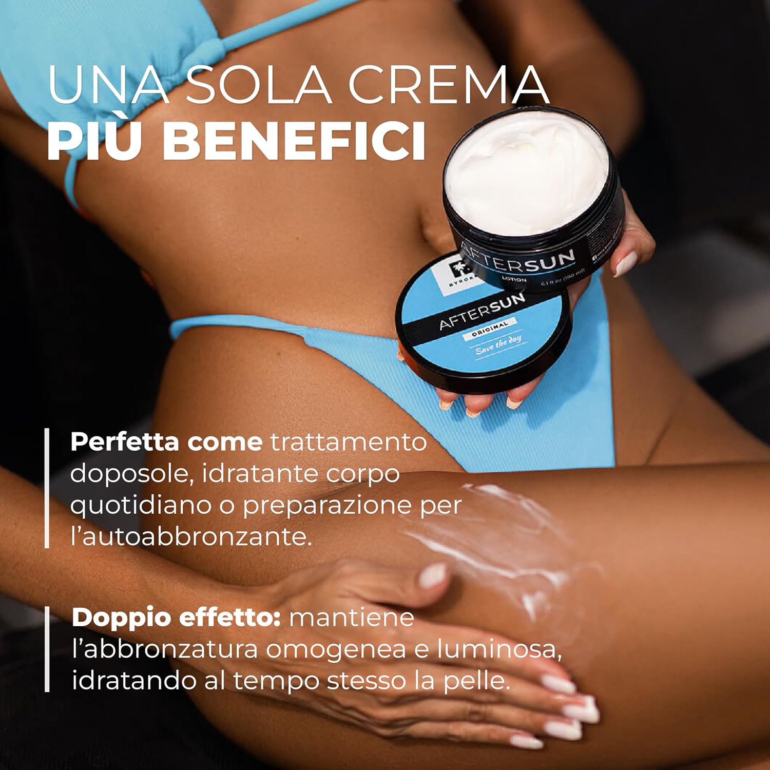 Detalle de BYROKKO Crema doposole con mentolo, burro di mango e vitamina E (vegana)