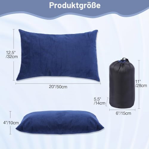 Thumbnail 1 de REDCAMP Camping Kopfkissen Komprimierbar 30x40cm, leicht & weich, Blau
