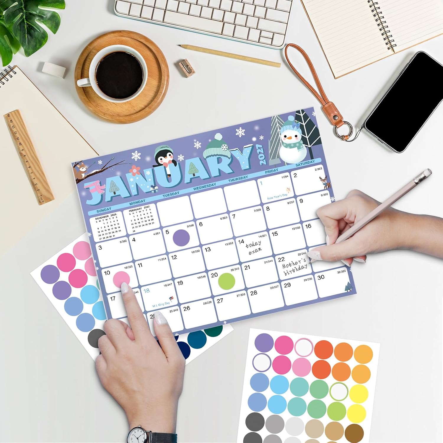 Thumbnail 1 de XISIDO Magnetic Refrigerator Calendar, 18-Month