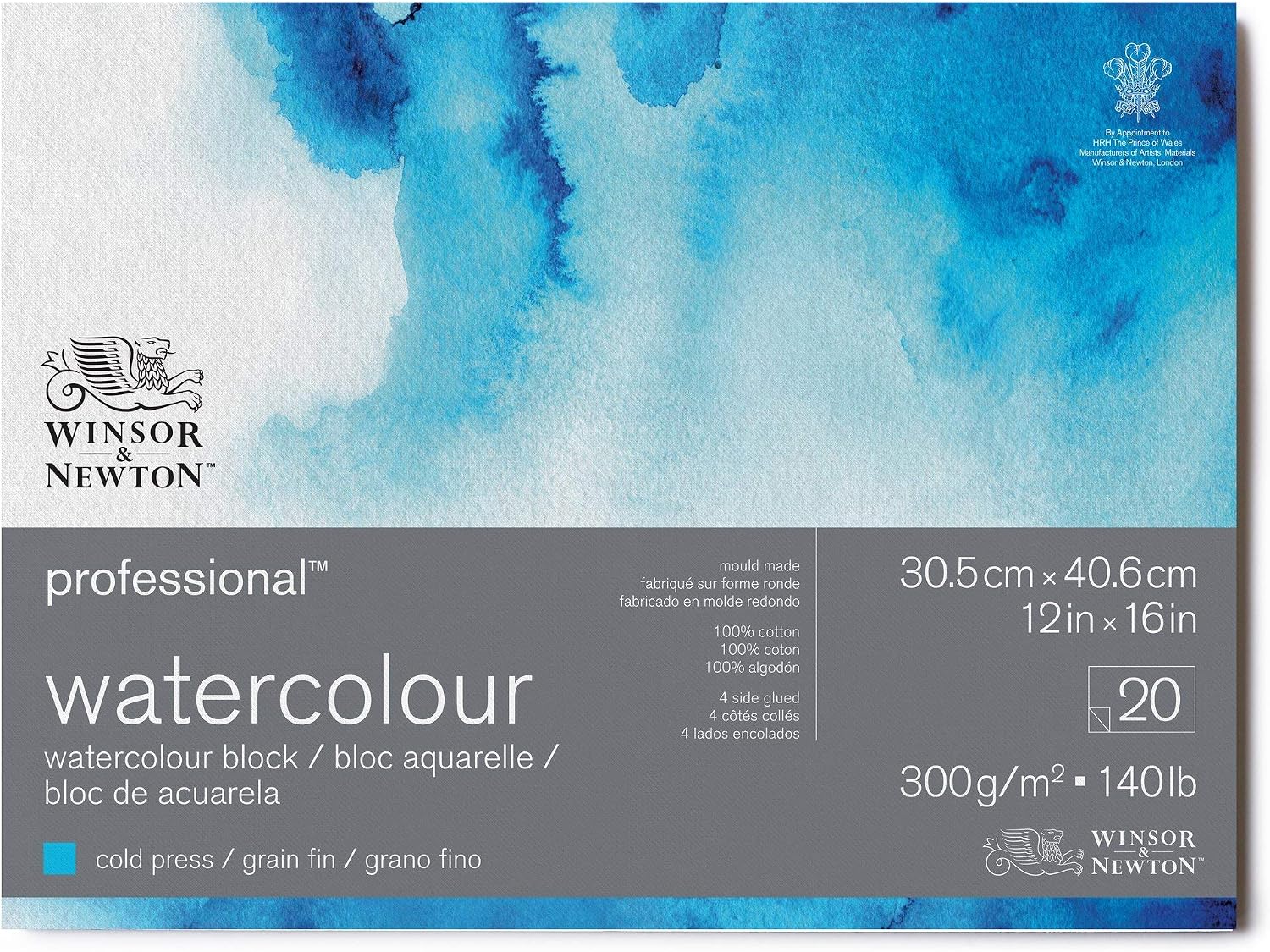 Winsor & Newton 6664004 – blok papieru akwarelowego 300 g/m², drobnoziarnisty