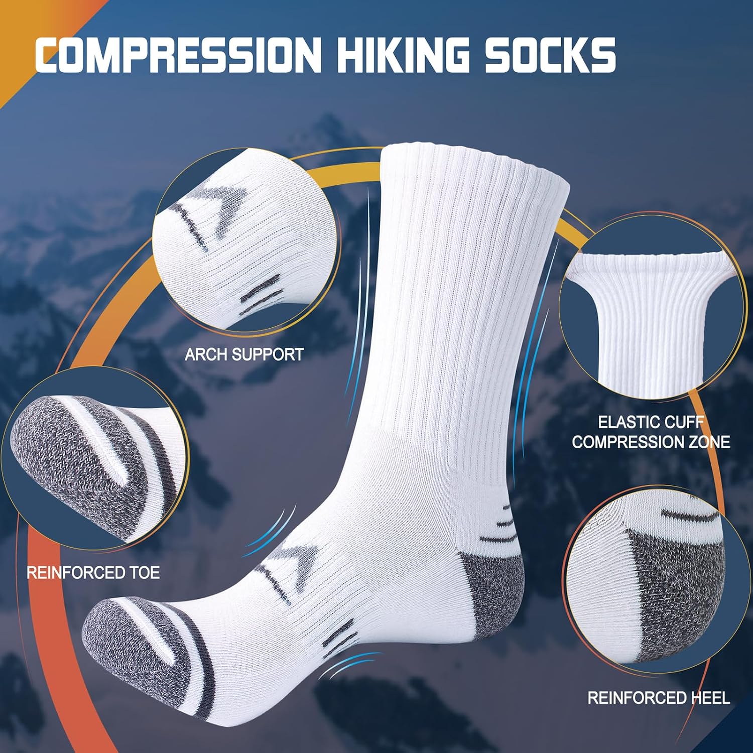 Detalle 1 de Sports socks for hiking, 3 pairs