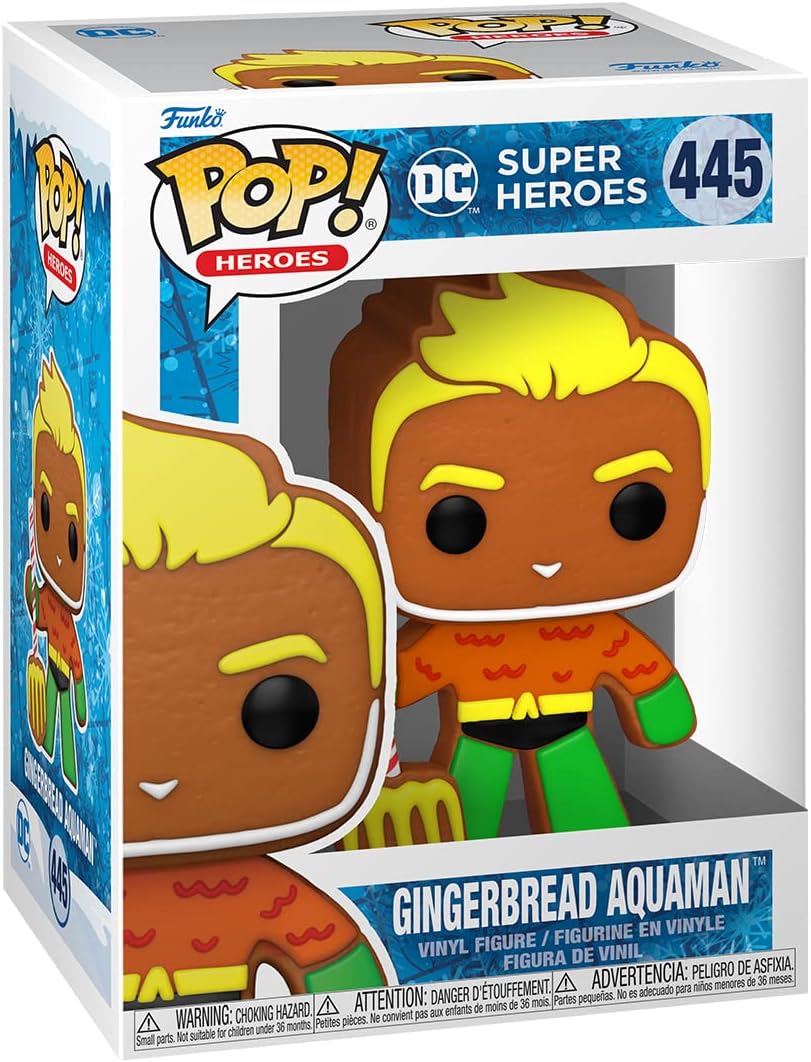 Thumbnail 1 de Funko Pop! Heroes DC Holiday Aquaman (Lebkuchen) – Vinyl-Sammelfigur für DC-Fans