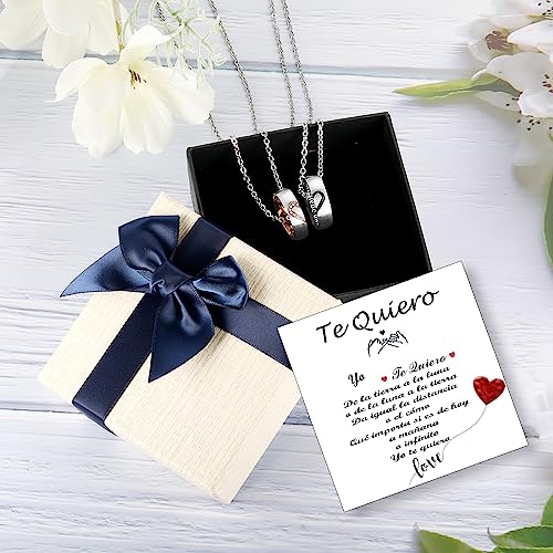 Thumbnail 6 de Gkmamrg San Valentin Regalo aniversario Pareja Collar - Corazón Anillos Colgante para Parejas de Rompecabezas, el Mejor Regalo para ti y tu Amante (Moderno)
