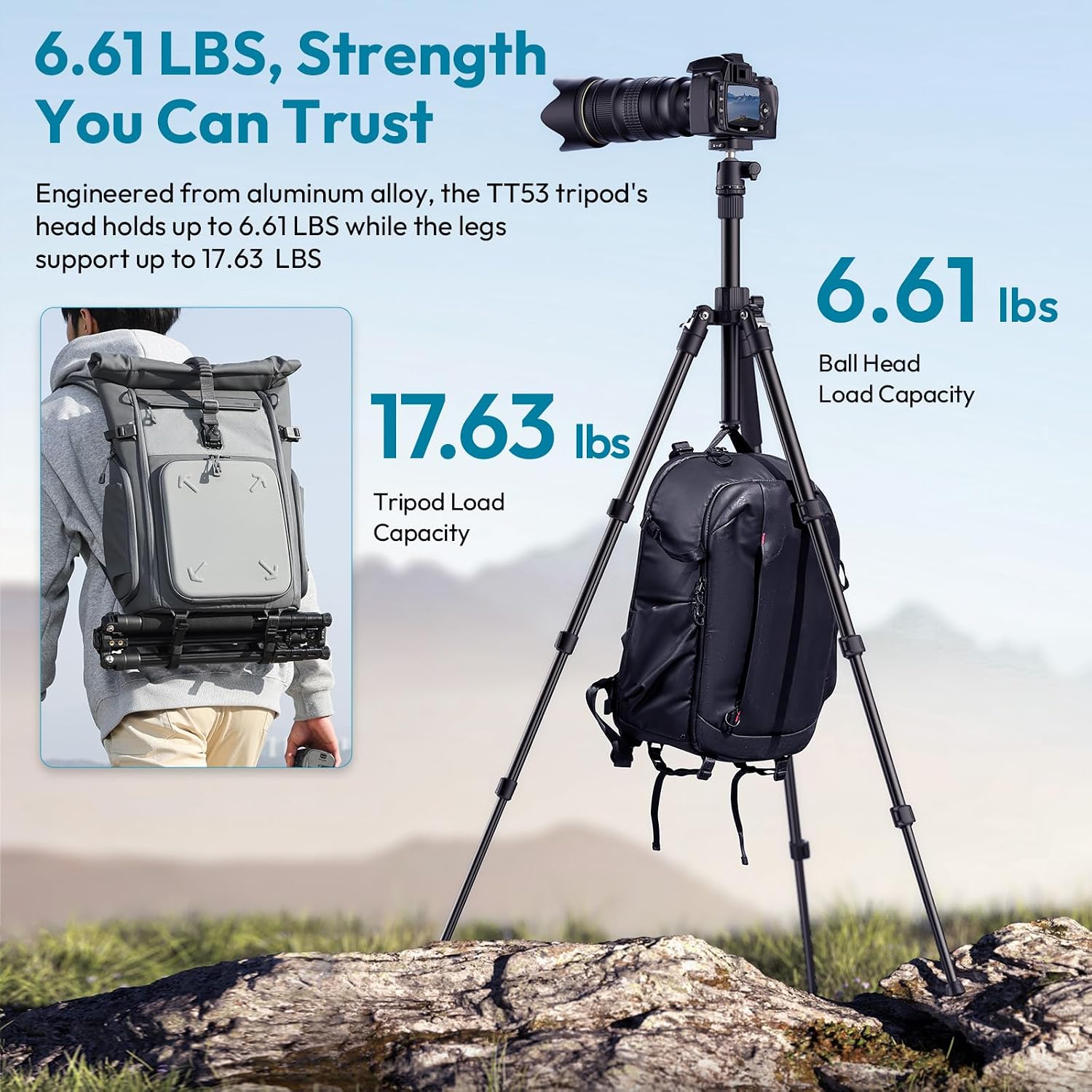 Thumbnail 4 de ULANZI TT53 71inch camera tripod with 360° ball head and Uka quick-release plate