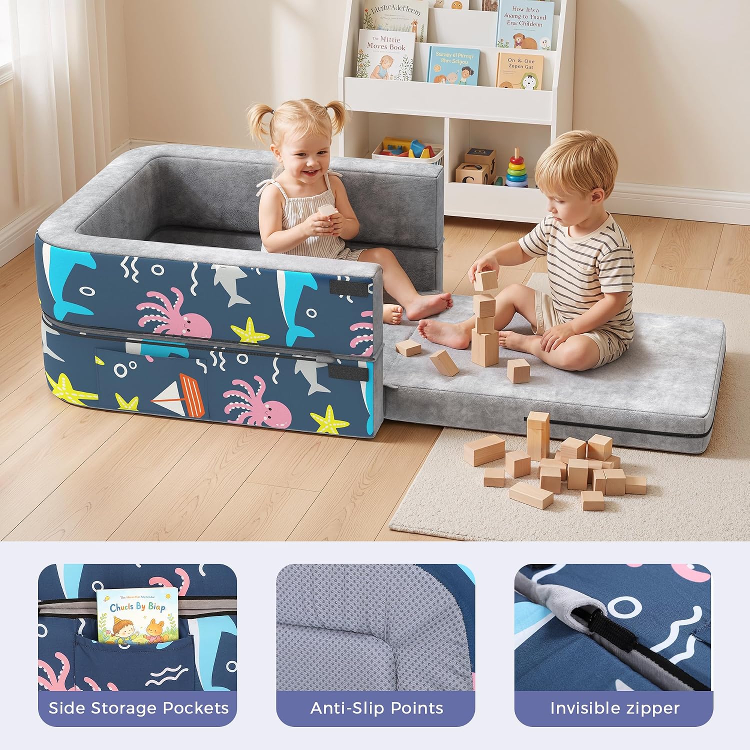 Detalle 2 de MOMFANN Portable Toddler Bed, 35D Foam