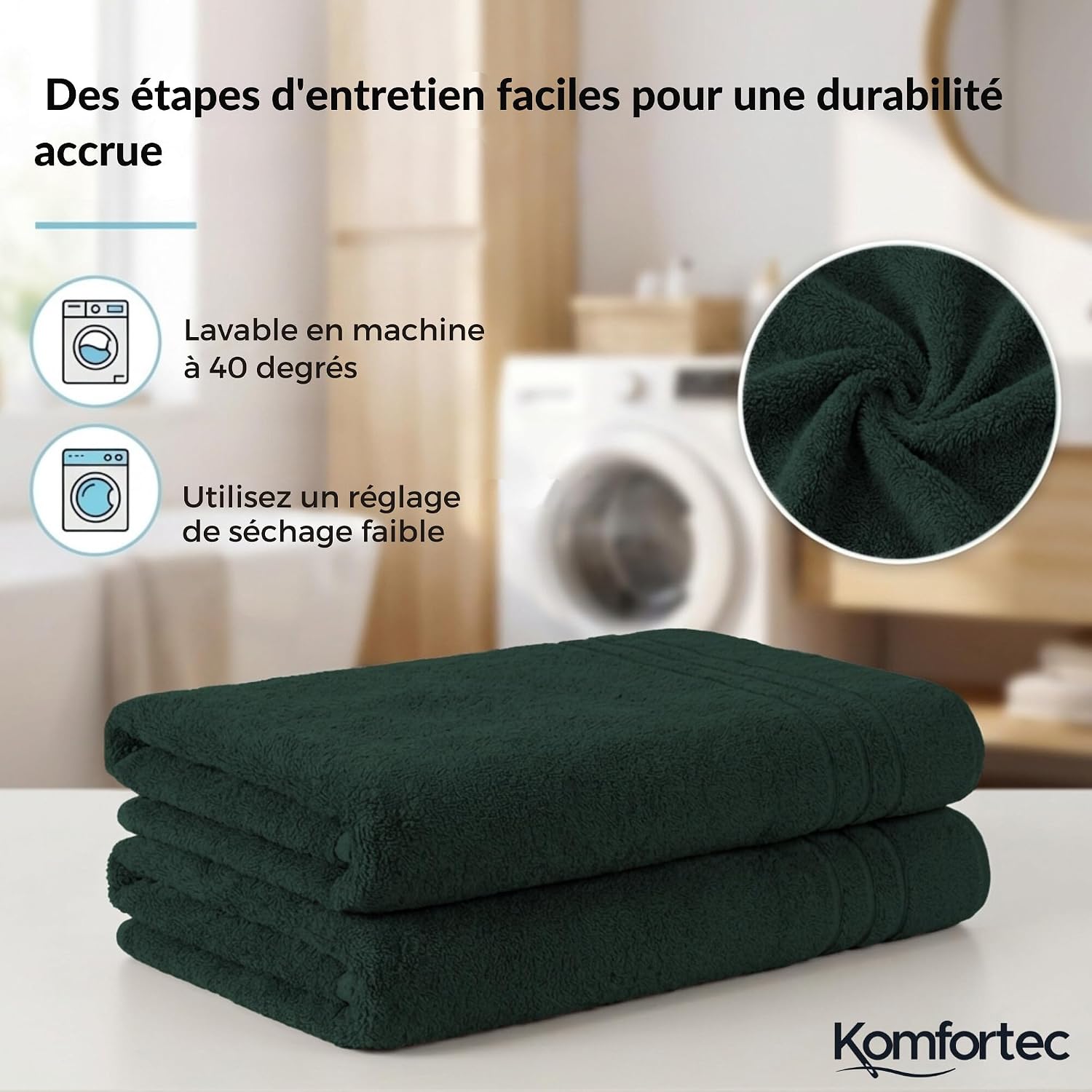 Thumbnail 2 de Komfortec Serviettes Sauna 80 x 200 cm
