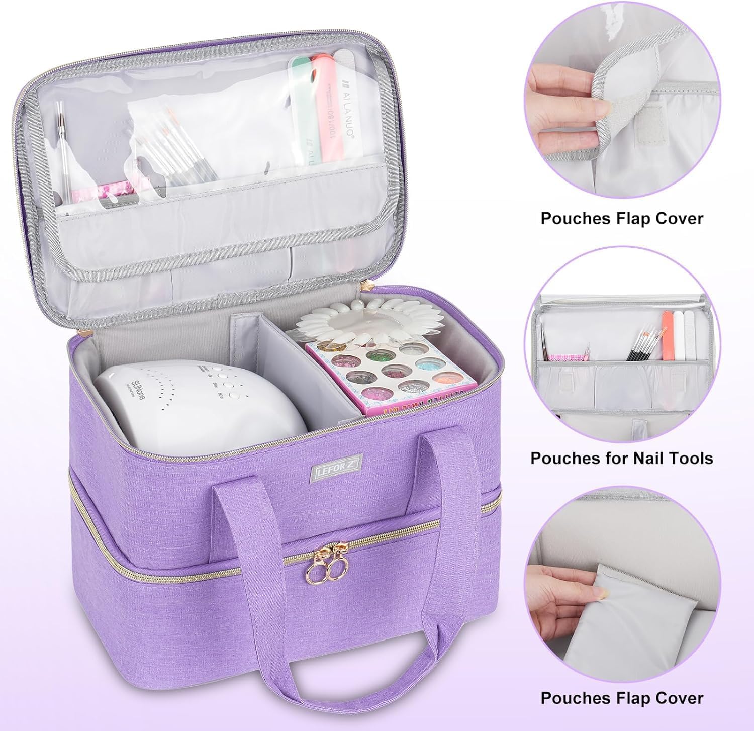 Detalle de LEFOR·Z Nagellack Aufbewahrung Tasche