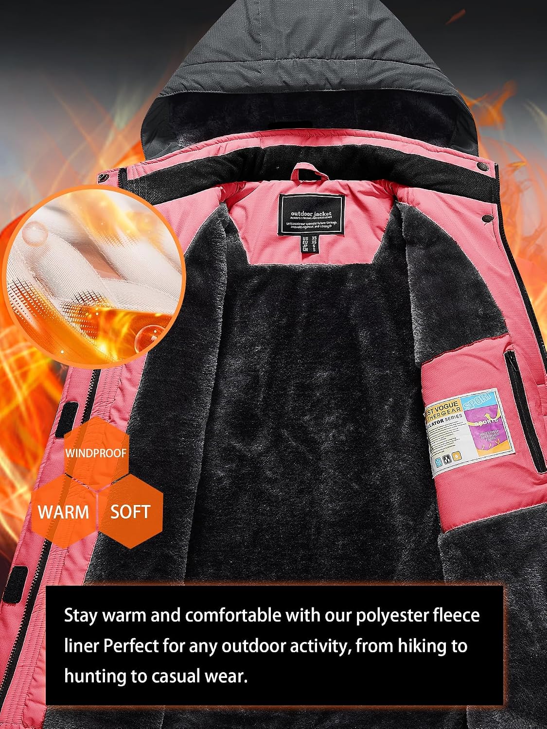 Thumbnail 4 de TACVASEN Women's Waterproof Jacket with Detachable Hood