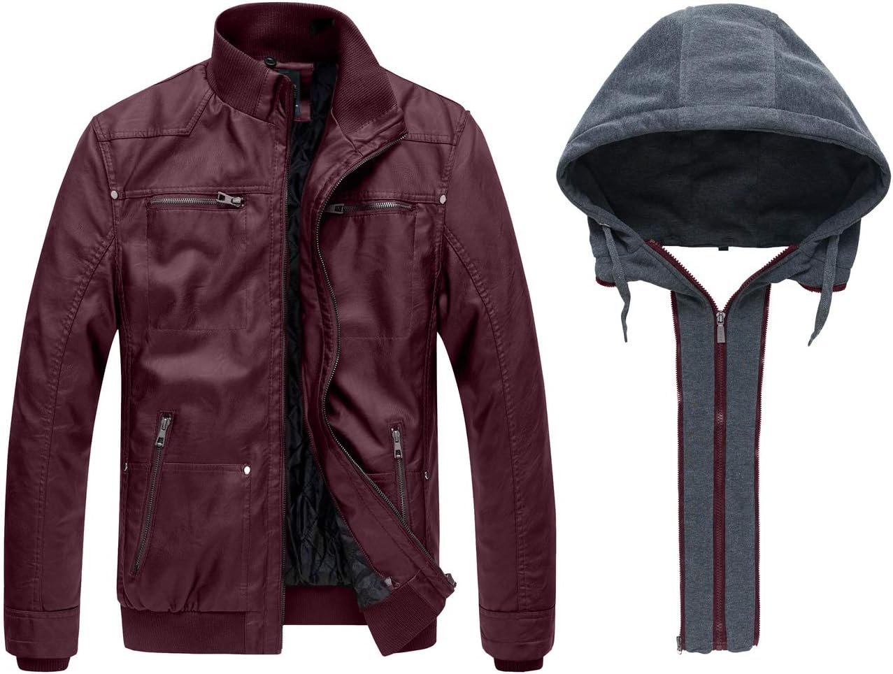 Detalle de wantdo Men's Faux Leather Jacket
