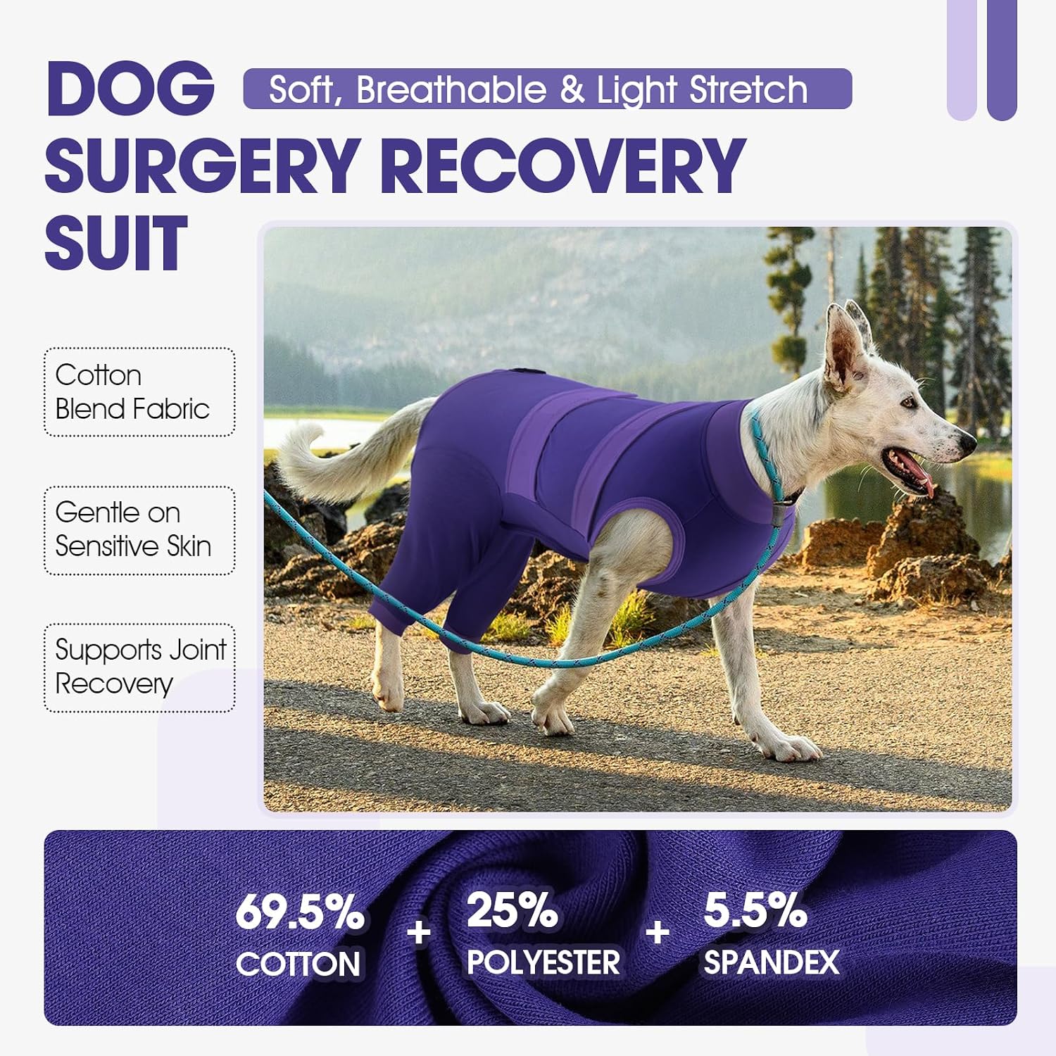 Detalle 1 de QBLEEV Dog Recovery Suit for Rear Legs