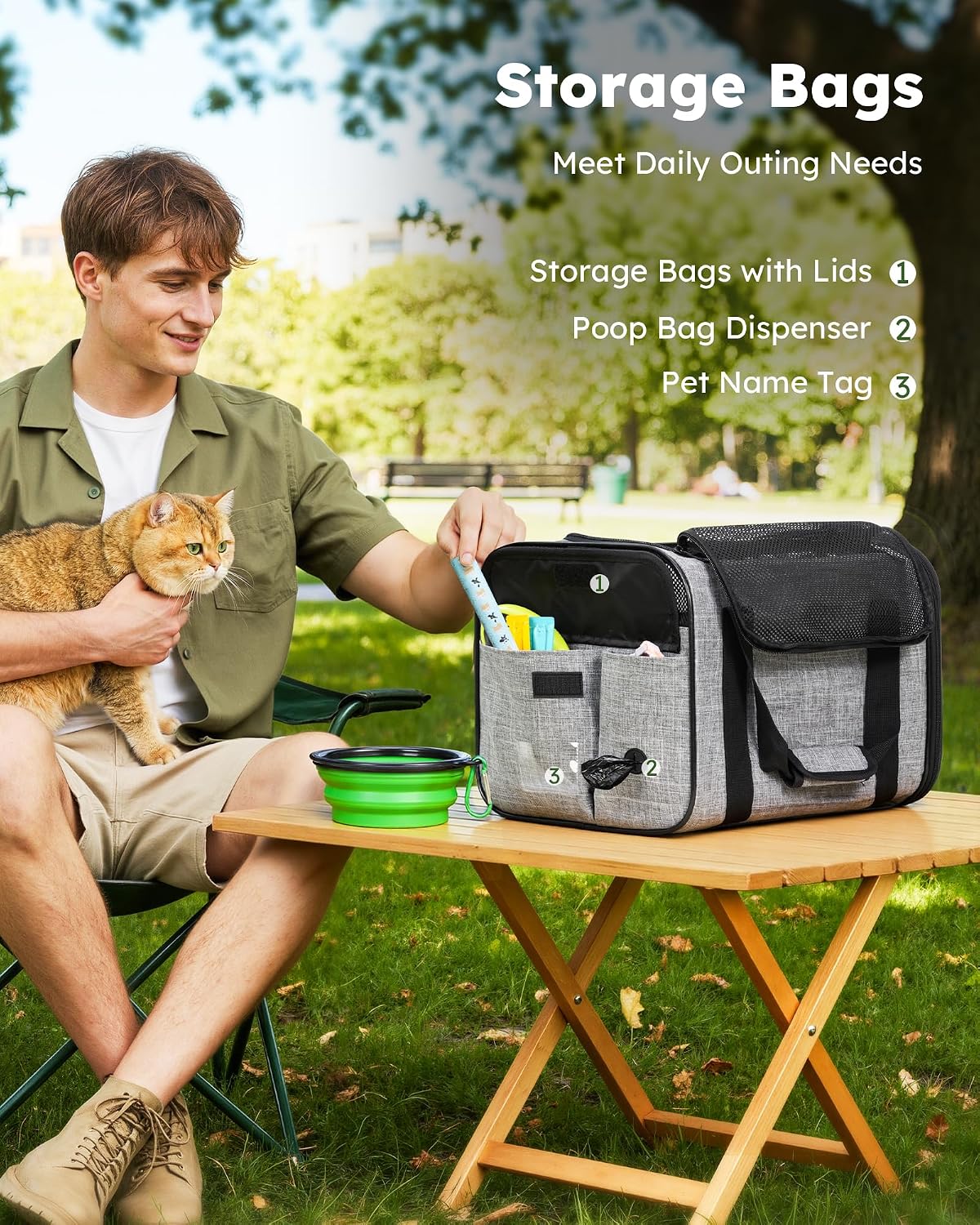 Thumbnail 5 de pecute Pet Carrier Bag for Pets 5kg Grey