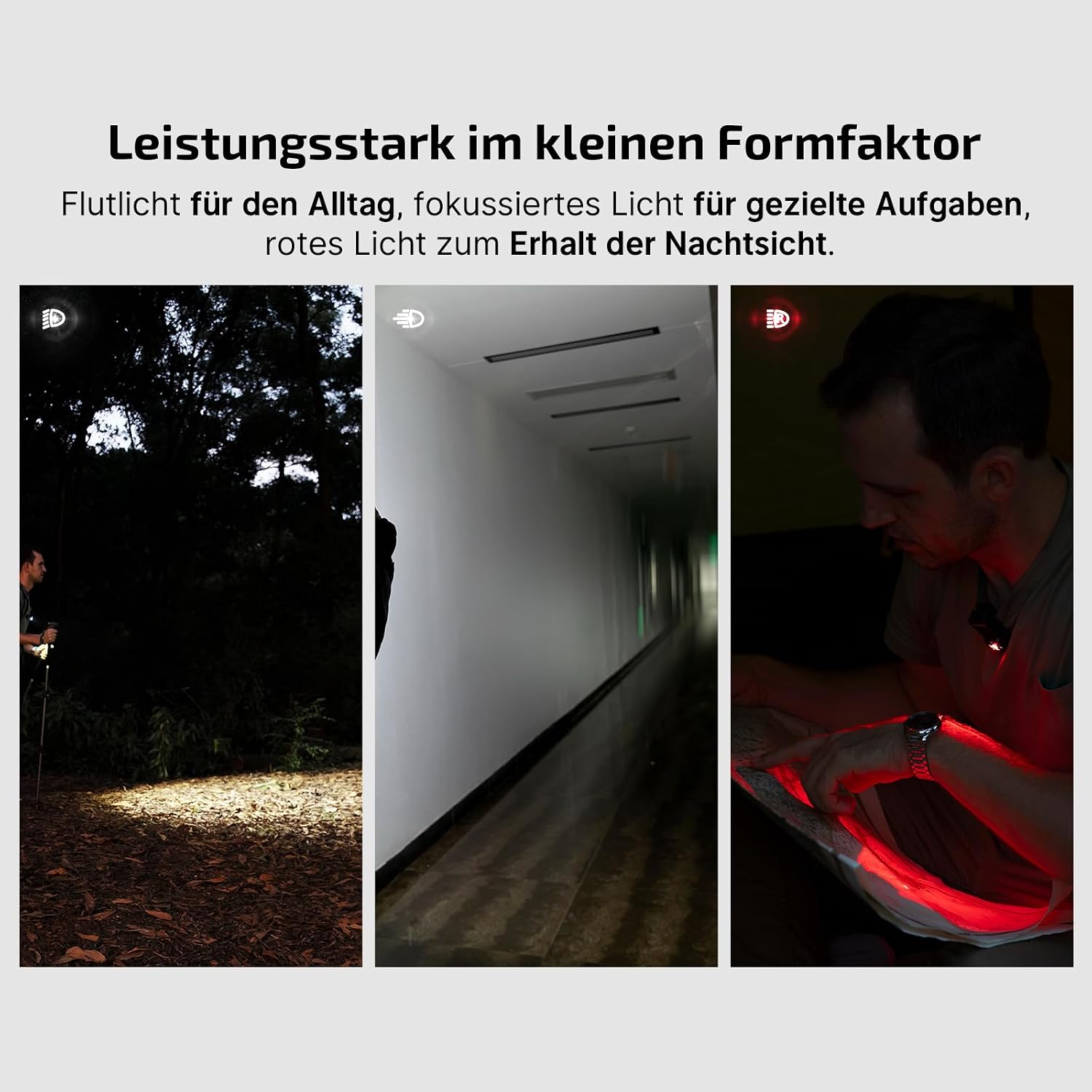 Detalle de Olight Oclip Pro Mini LED Taschenlampe mit Flutlicht, fokussiertem Licht und Rotlicht (500 lm, USB-C, IPX6)