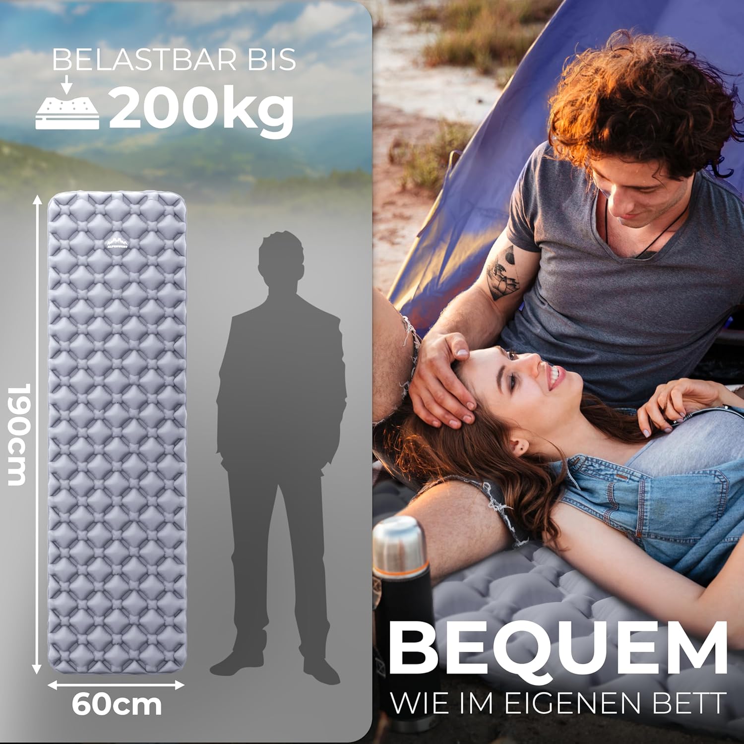 Thumbnail 4 de Alpenwert Isomatte Outdoor – Ultraleicht, kompaktes Packmaß und ergonomischer Schlafkomfort