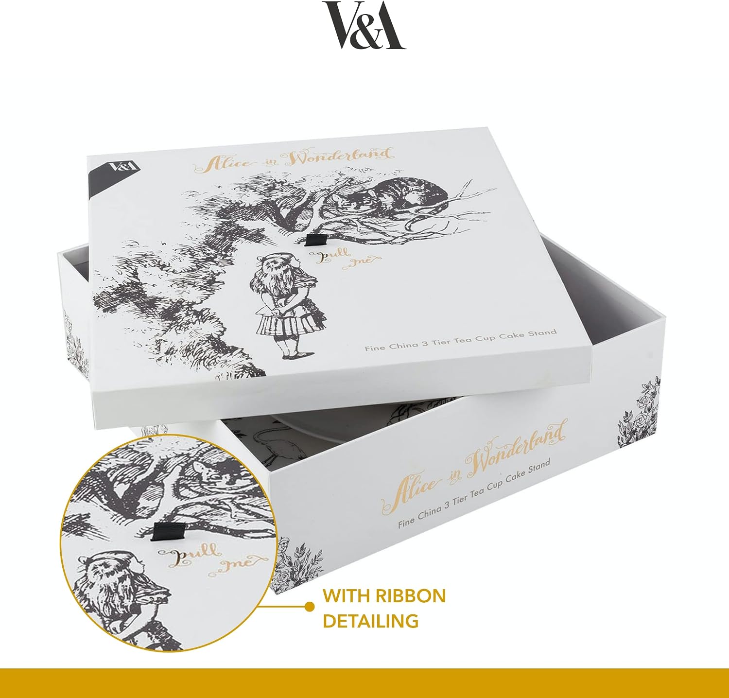 Detalle de Ensemble de gâteaux sur pied à 3 étages V&A Alice au pays des merveilles – Coffret cadeau