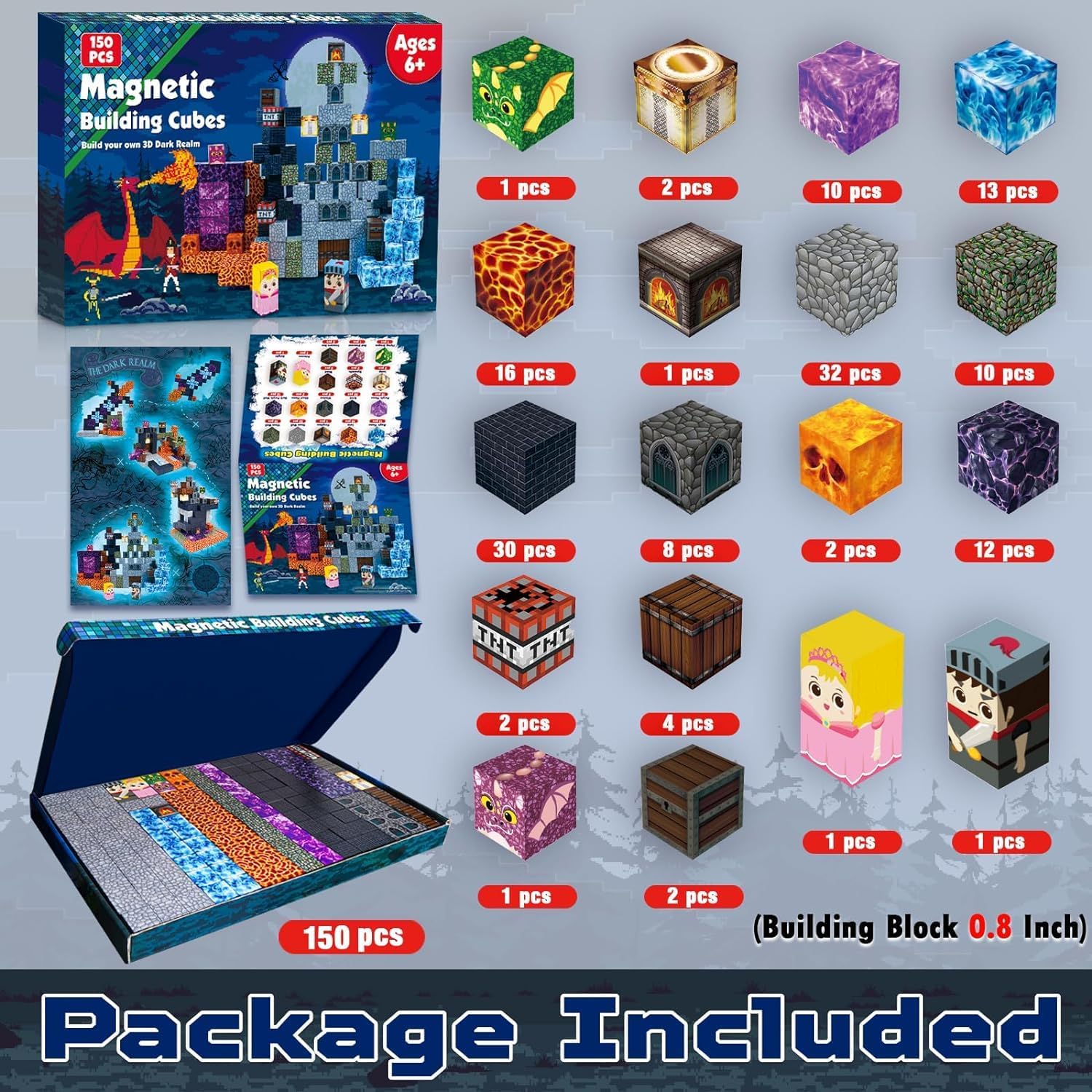 Thumbnail 1 de Goody King Magnetic Blocks - 150-Piece Dark Castle Sword Domain Set