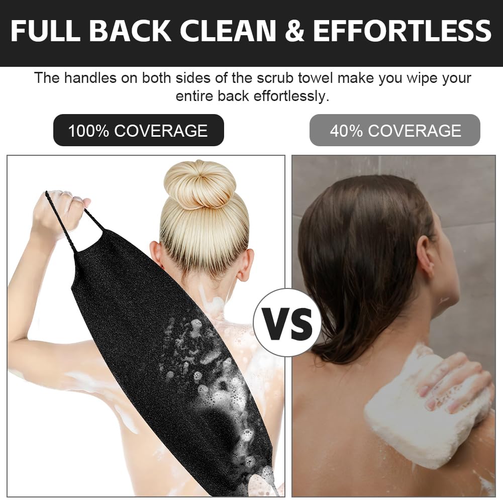 Thumbnail 2 de Vicloon Peeling-Rückenreiniger Set mit Peelinghandschuhen (2 Paar) und doppelseitigem Rückenpeeling-Waschlappen