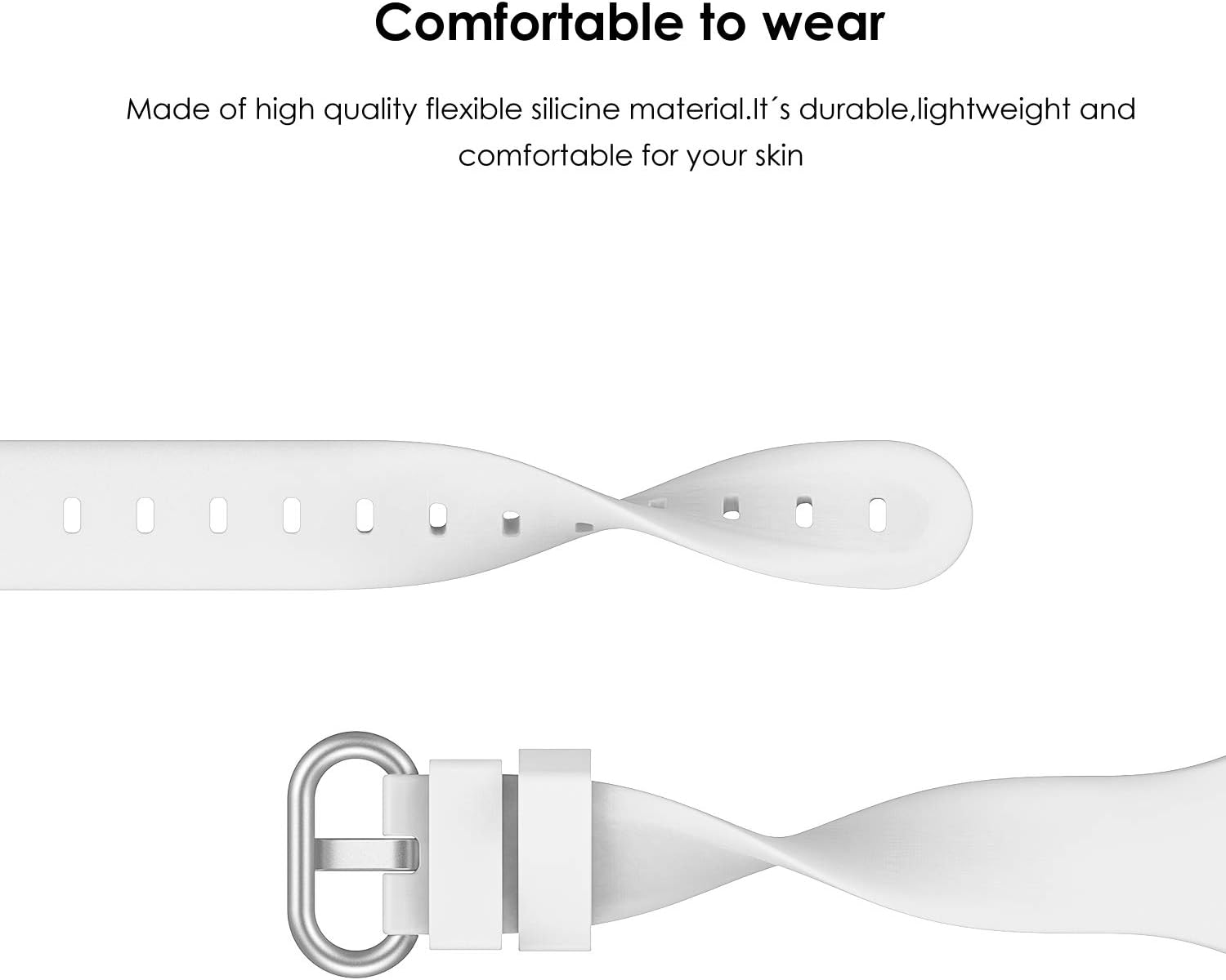 Detalle de PARMPH 3 Packs Sport Strap for Apple Watch (38mm–42mm): Slim Silicone Replacement Bands