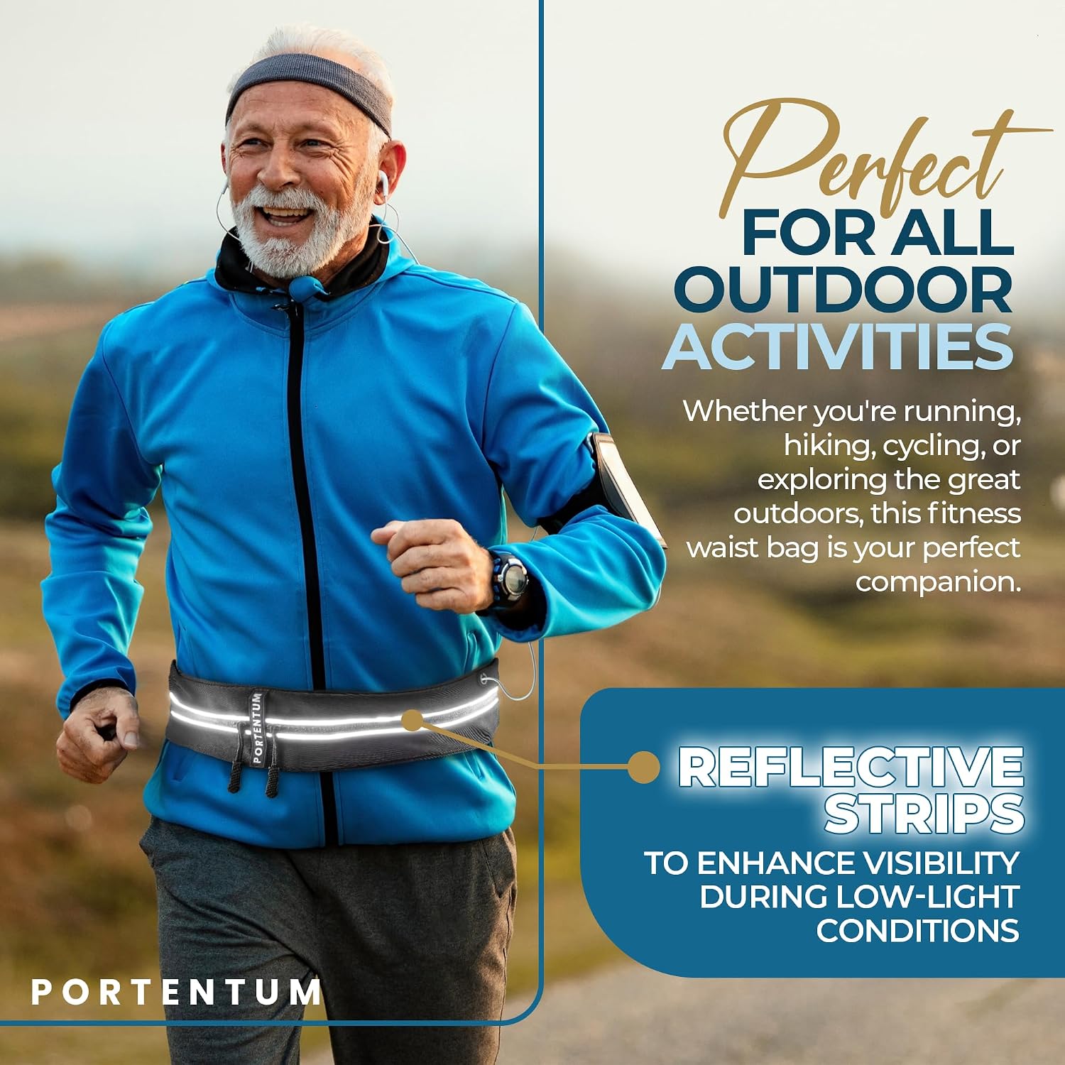 Detalle de PORTENTUM Ceinture Running – Banane porte téléphone pratique pour tous les smartphones
