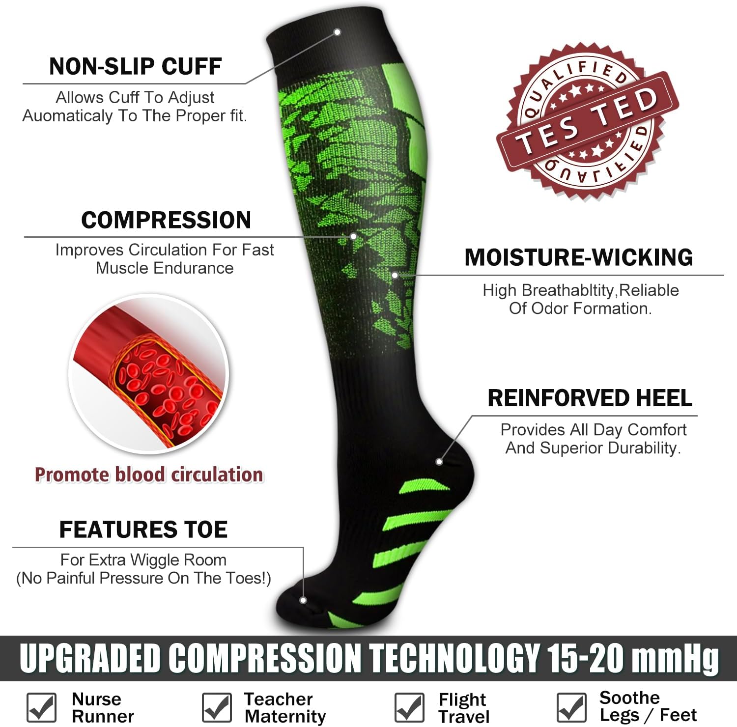 Thumbnail 4 de Bluemaple Copper Compression Socks 6-Pack