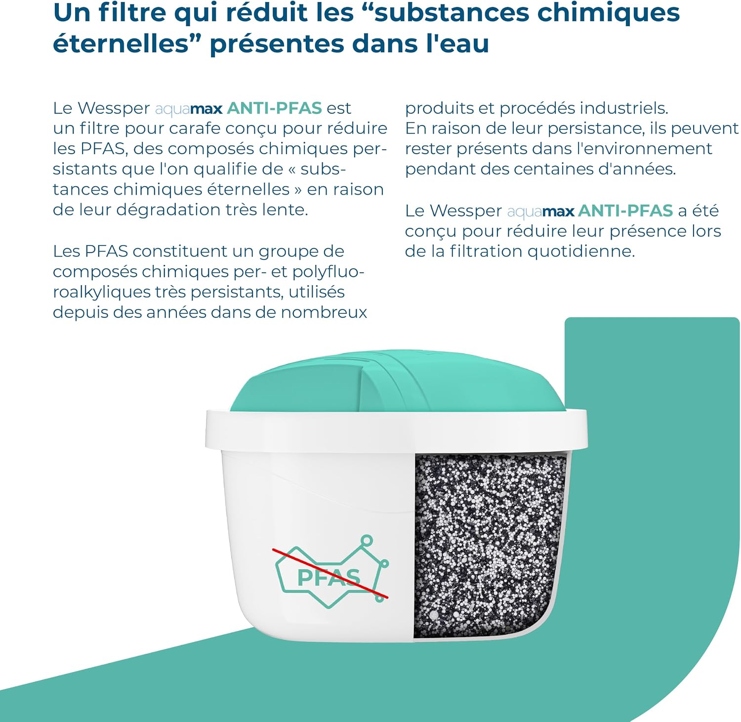 Detalle 2 de Wessper WES003-PFAS-12 Aquamax ANTI-PFAS-filterpatronen, 12 stuks