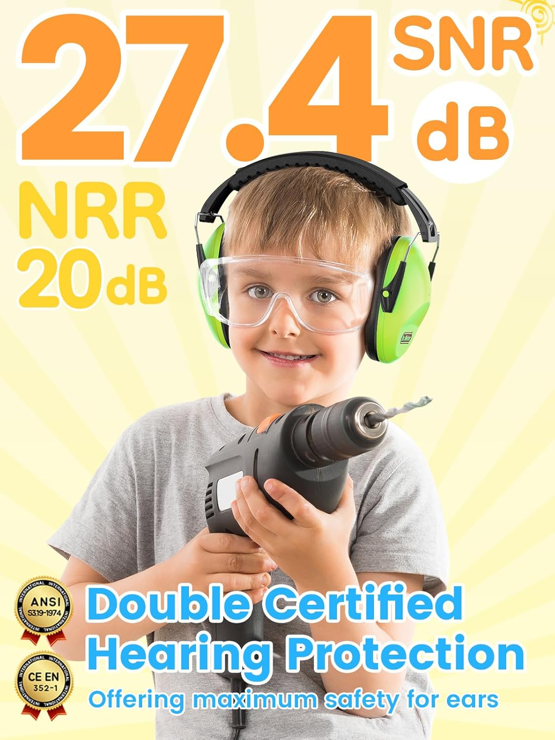 Thumbnail 2 de Dr.meter Cuffie Auricolari per bambini – Protezione dal rumore con fascia regolabile e design pieghevole
